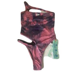 Off-White cut out tie dye swimsuit